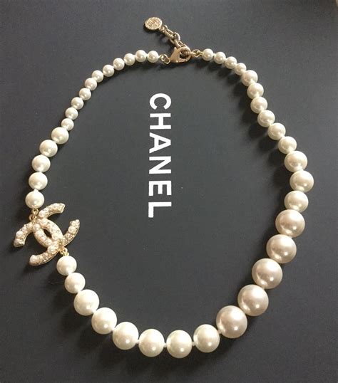 chanel necklace logo cheap|cost of chanel pearl necklace.